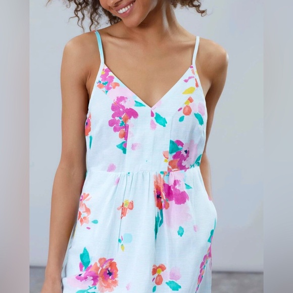 Joules ZOEY V NECK STRAPPY DRESS Aqua Stripe Rose Size US 8- NWT - Picture 5 of 10